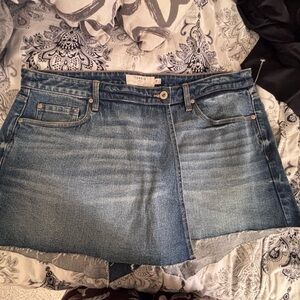 torrid blue denim shorts with frayed hem